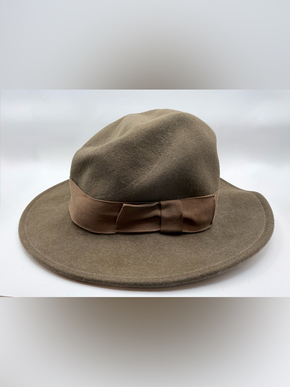 Vintage Wool Felt Fedora | Taupe Mushroom Brown | Made in USA Size Small
